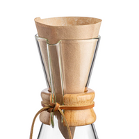 Chemex FP-2N Coffee Filters: Unfolded Natural Half-Moon