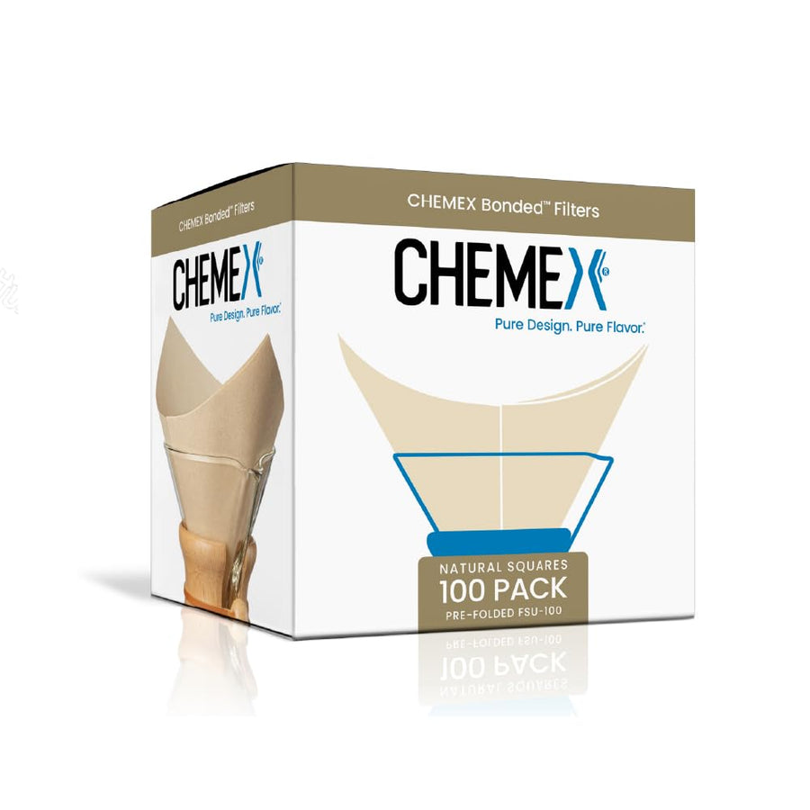 Chemex Pre-Folded Natural Filter Squares (FSU-100) available from ozonecoffee.surf