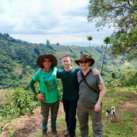 Allan Oviedo, Ozone eCommerce Manager Chris Glover-Price and Ozone Green Buyer Roland Glew at Finca La Cumbre