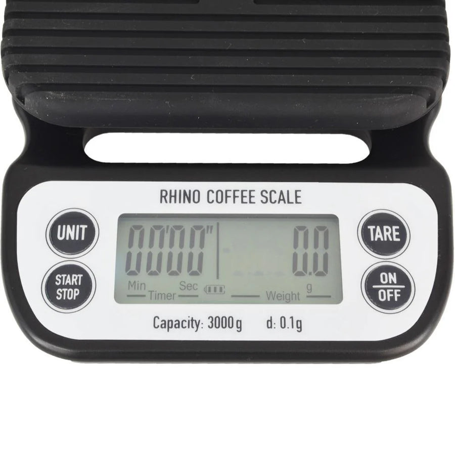Rhino Coffee Gear Coffee Brewing Scale 3kg/0.1g available from Ozone Coffee at ozonecoffee.surf
