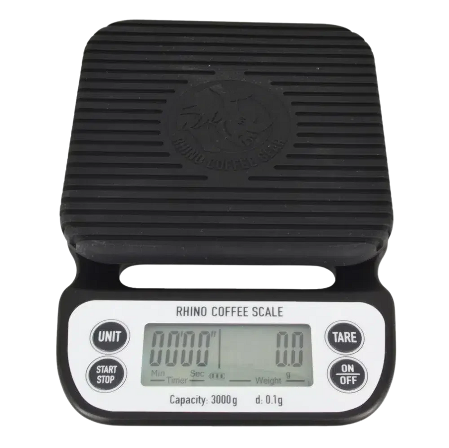 Rhino Coffee Gear Coffee Brewing Scale 3kg/0.1g available from Ozone Coffee at ozonecoffee.surf