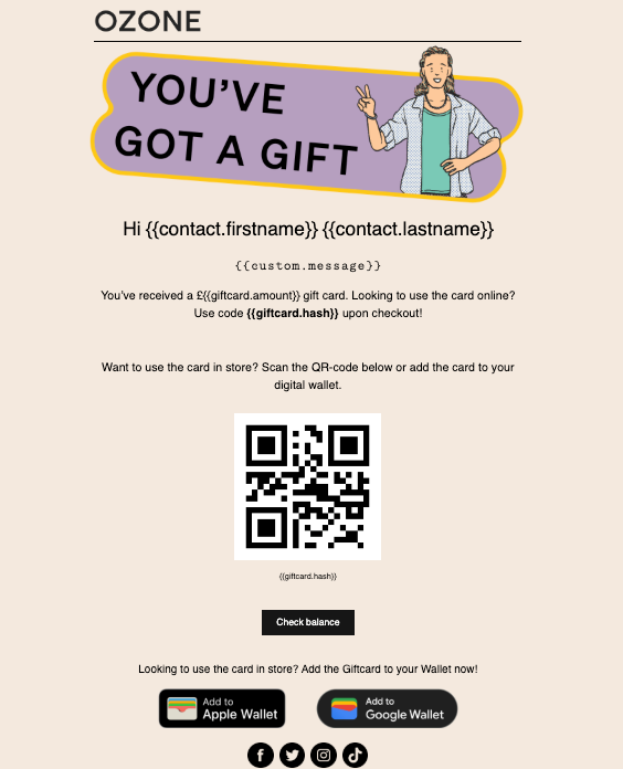 Ozone Digital Gift Card