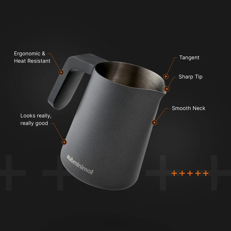 Subminimal FlowTip Milk Jug 450ml, Black with Handle features explained
