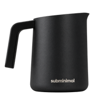 Subminimal FlowTip Milk Jug 450ml, Black with Handle main jug image showing side profile